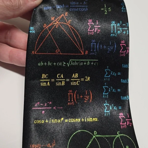 {American Mathematics Competitors} Men's Mathematical Equations Black Tie - Picture 4 of 6